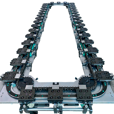 振基智能重载矩形底板单轨闭环环形导轨整机
